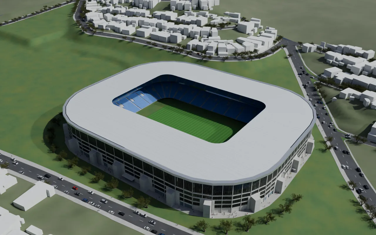 Estádio para 60 mil pessoas